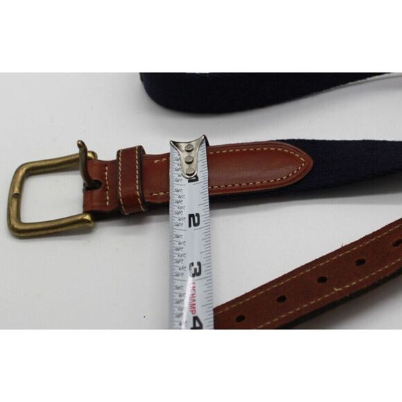 VTG Tommy Hilfiger Men Colorblock Belt Blue Green Brown Leather Genuine Size 40 - Picture 4 of 5